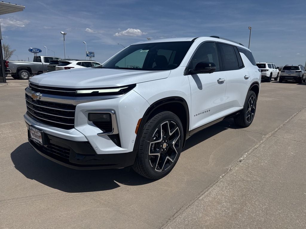 2026 Chevrolet Traverse High Country in Polar White Tricoat — front three-quarter view